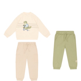 Dino Sweatshirt & Sweatpants Three-Piece Set
