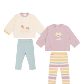 Animal Graphic Sweatshirt & Leggings Four-Piece Set