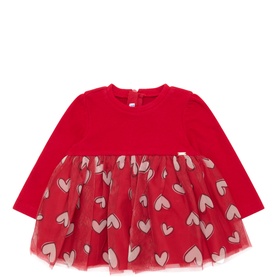Heart Print Tulle Dress