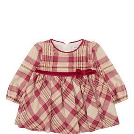 Bow-Detail Plaid Dress