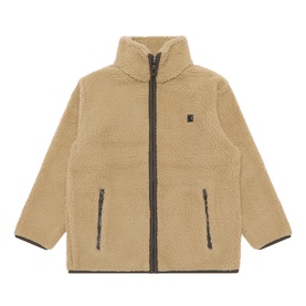 Mayoral Logo Zip Fleece Jacket in Hazelnut with funnel neck, zip fastening, logo patch and side zipped pockets
