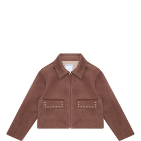 Suedette Zip Bomber Jacket