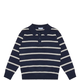 Striped Knitted Polo Sweater