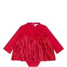 Appliqu&eacute; Pliss&eacute; Romper Dress