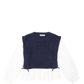 Overlay Sweater Vest Shirt