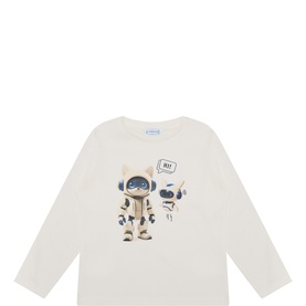 Hi Robot Graphic Long-Sleeved T-Shirt