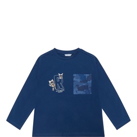 Camo Patch Long-Sleeved Top