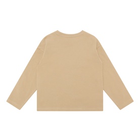 Mayoral hazelnut long-sleeve cotton T-shirt, back view showing relaxed fit and dropped shoulders.