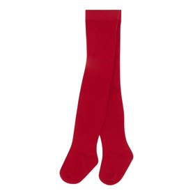 Mayoral red cotton blend baby tights, plain knit with full-length leg and elasticated waistband