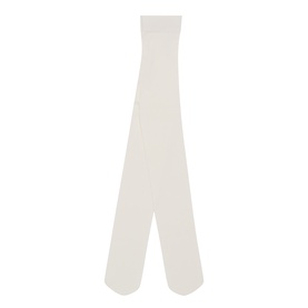 Mayoral children's tights in natural white, flat-lay showing full-length leg and waistband, 70% cotton blend