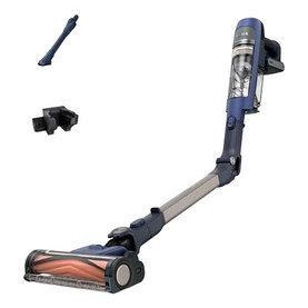 Shark PowerDetect Speed Cordless Vacuum 0.5L in blue, shown with crevice tool and brush head attachments