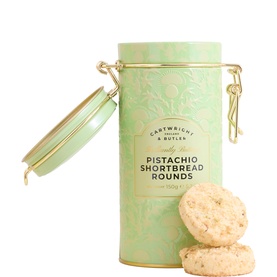 Pistachio Shortbread Rounds in Tin 150g