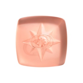 Dior peach-toned star-embossed cleansing soap bar, square rounded shape with embossed logo detail