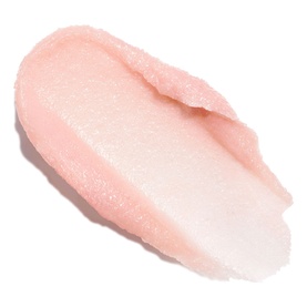 Dior Body Scrub texture swatch in sheer pearlescent pink, showing creamy granular consistency