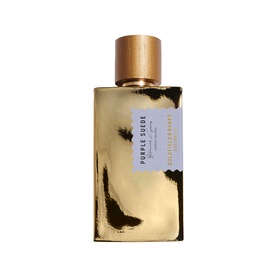 Goldfield & Banks Purple Suede EDP in gold marbled bottle with brushed gold cap