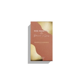 Goldfield & Banks Rose Magnitude Eau de Parfum in terracotta and gold packaging, upright box view