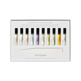 Goldfield & Banks Discovery Sample Collection fragrance gift set with 10 miniature vials in white presentation box