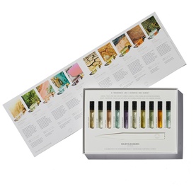 Goldfield & Banks Discovery Sample Collection fragrance set with 10 miniature bottles and illustrated scent guide booklet