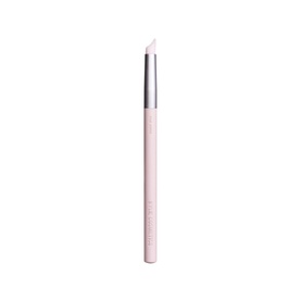 Kylie Cosmetics angled eye brush in pale pink with silver ferrule and tapered bristle tip