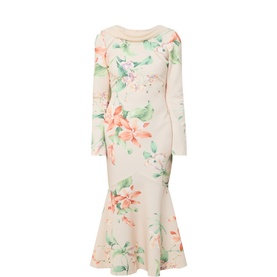 Brooke Floral Fishtail Dress