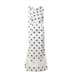Juliana Polka Dot Asymmetric Dress