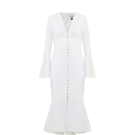 Salma Pleated Fishtail Dress