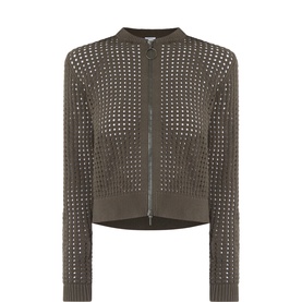 Mesh Knitted Bomber Jacket