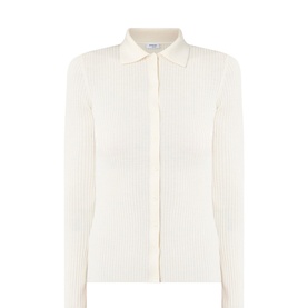 Ribbed Polo Cardigan