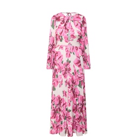 Rionna Hibiscus Floral Pleated Dress