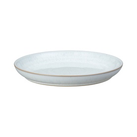 Denby White Speckle stoneware small plate with speckled glaze finish and warm beige rim, part of 12-piece tableware set
