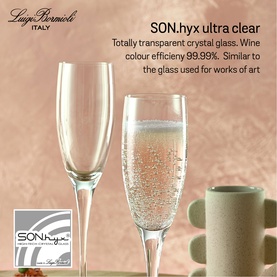 Luigi Bormioli Michelangelo Masterpiece clear crystal champagne flute glasses, set of four, 200ml, dishwasher safe