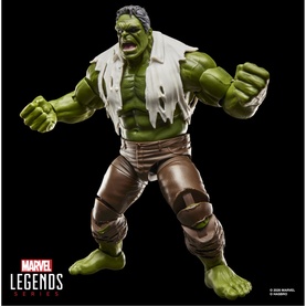 Marvel Legends Series Hulk action figure, green and brown colourway, muscular posed character with torn white shirt, clenched fists