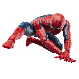 Superheroes Spider-Man articulated action figure in red and blue suit, shown in dynamic crouching pose