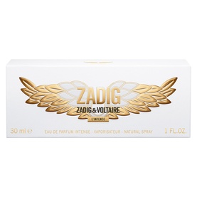 Zadig & Voltaire Limitless Eau de Parfum Intens&eacute; 30ml in white and gold winged box, natural spray