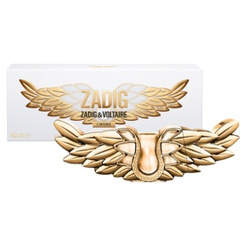Zadig & Voltaire EDP in white box with gold winged emblem detail, featuring signature eagle motif centrepiece