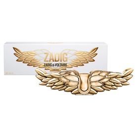 Zadig & Voltaire EDP 90ml with gold winged bottle and matching white gift box featuring gold wings motif