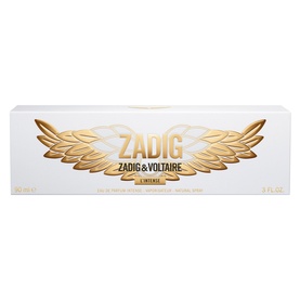 Zadig & Voltaire L'Insoumise Eau de Parfum 90ml in white and gold box with iconic wing emblem.
