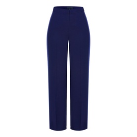 Helen McAlinden ink blue wide-leg tailored trousers with high waist and front crease detail