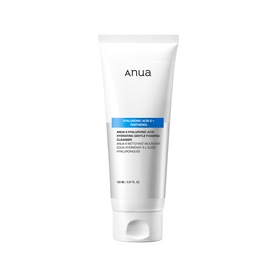 Anua Hyaluronic Acid Hydrating Gentle Foaming Cleanser in white tube with blue label, 150ml