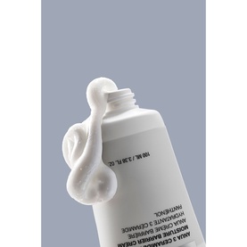 Anua Aqua 3 Ceramide Moisture Barrier Cream tube with cream swirl dispensed, white packaging, 100ml