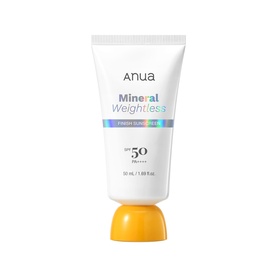 Anua Mineral Weightless Primer Sunscreen SPF50, white tube with yellow cap, 50ml