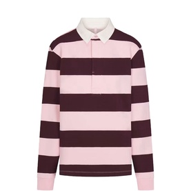 Oversized Polo Shirt Currant Rugby Stripe
