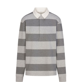 Oversized Polo Shirt Grey Heather Multi
