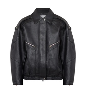 Hudson Faux Leather Bomber Jacket