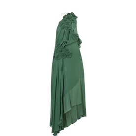 Pleated Appliqu&eacute; Dress