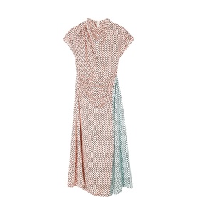 Graphic Check Flared Dress