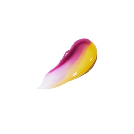Laneige Lip Glowy Balm Mango Acai Smoothie texture swatch showing gradient from pink to yellow and white tones