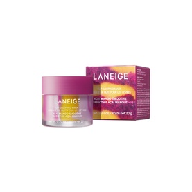 Laneige Lip Sleeping Mask Acai Mango Smoothie pot with matching box, pink and purple gradient packaging, 20g