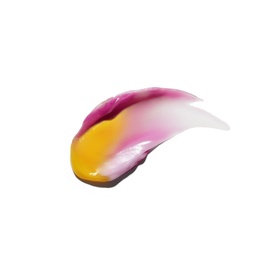 Laneige Lip Sleeping Mask Acai Mango Smoothie texture swatch showing pink, yellow and white tones blended together.