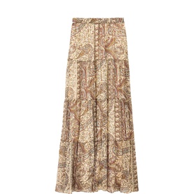 Cali Paisley Tiered Flared Skirt